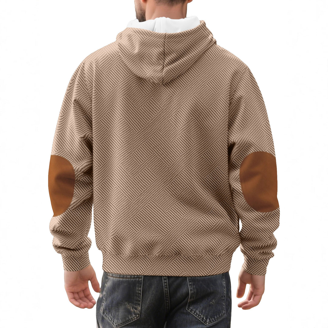 Herren modischer Kapuzenpullover mit strukturiertem Material und modischen Akzenten Echoarchiv