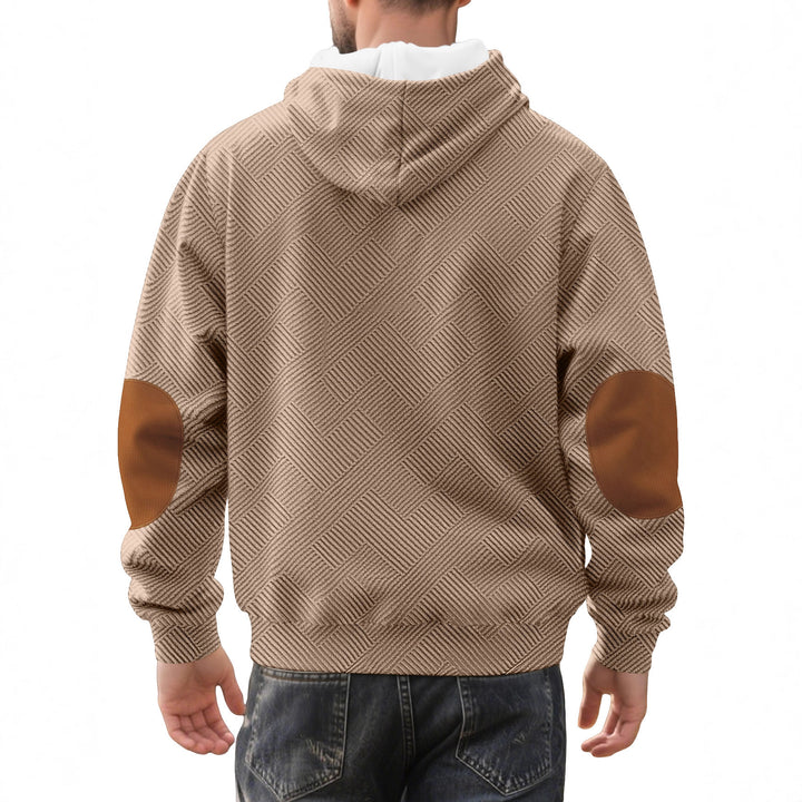 Herren modischer Kapuzenpullover mit strukturiertem Material und modischen Akzenten Echoarchiv