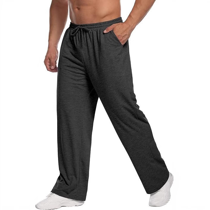 Herren locker fallende Loungehose aus softem Jersey mit Kordelzug, elastischem Bund und geradem Bein – Sorevano