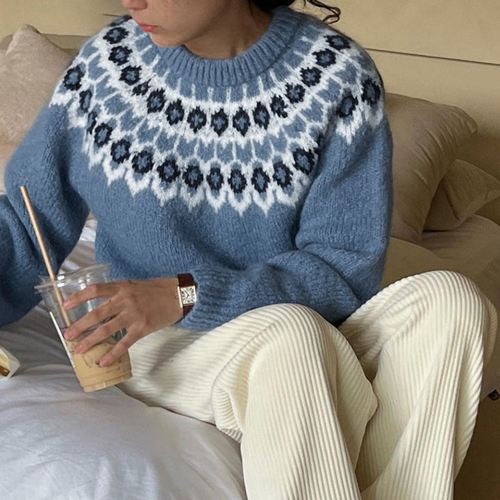 Damen Gemusterter Strickpullover mit Norweger-Motiv Echo Archiv
