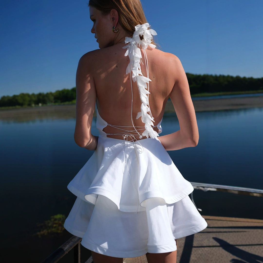 Damen Neckholder Kleid mit voluminösem Rock Echo Archiv