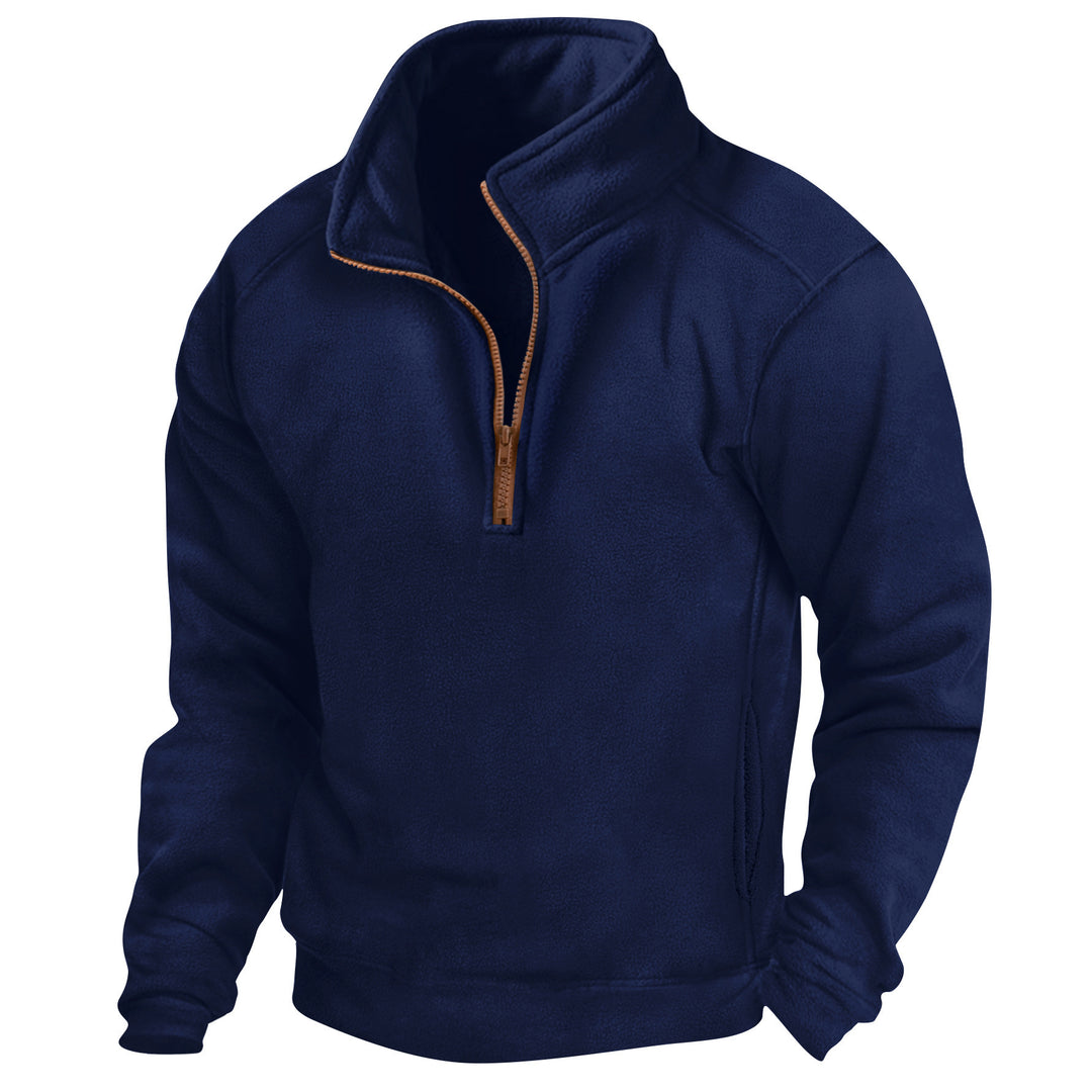 Herren robuste Fleecejacke mit hohem Kragen und Reißverschluss Echoarchiv