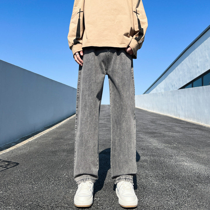 Damen Weite Straight‑Fit Jeans mit hohem Bund, umgeschlagenem Saum und leichter Vintage‑Waschung Echo Archiv