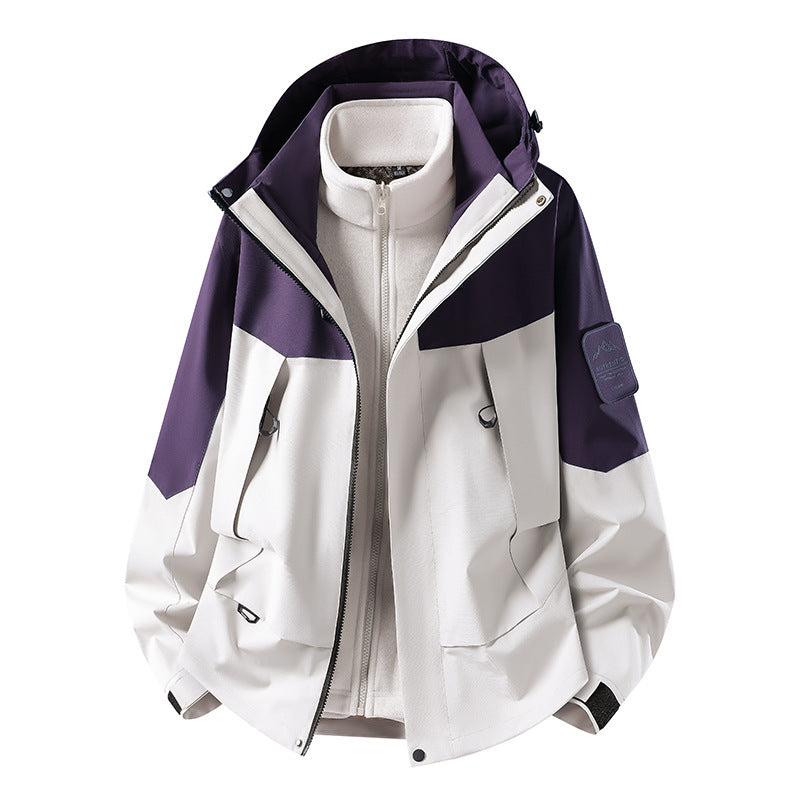 Unisex wasserfeste zweilagige Softshell-Regenjacke mit herausnehmbarem Fleecefutter und Kapuze Echoarchiv