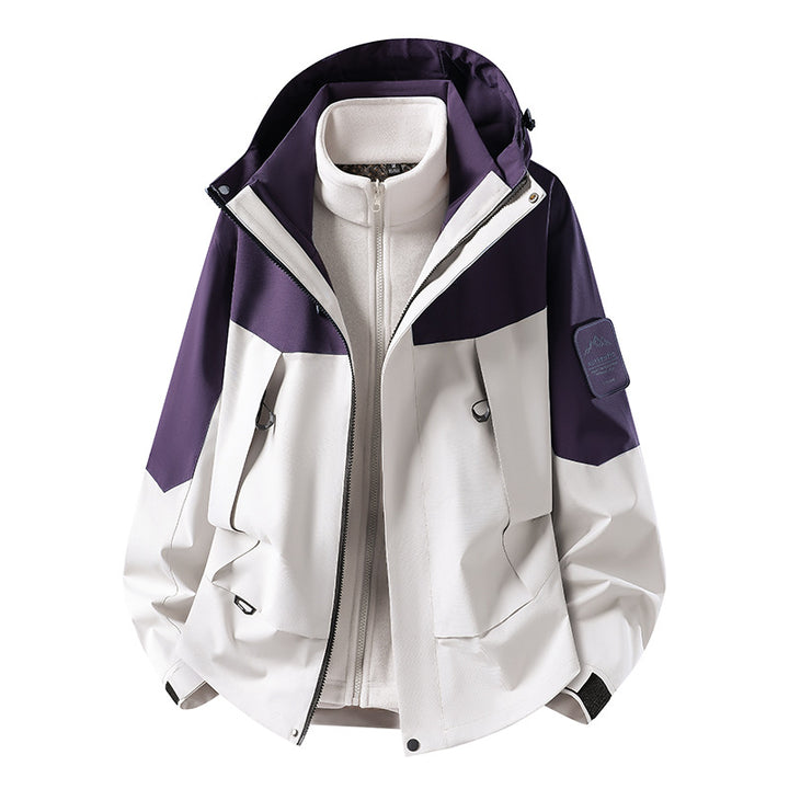 Unisex wasserfeste zweilagige Softshell-Regenjacke mit herausnehmbarem Fleecefutter und Kapuze Echoarchiv