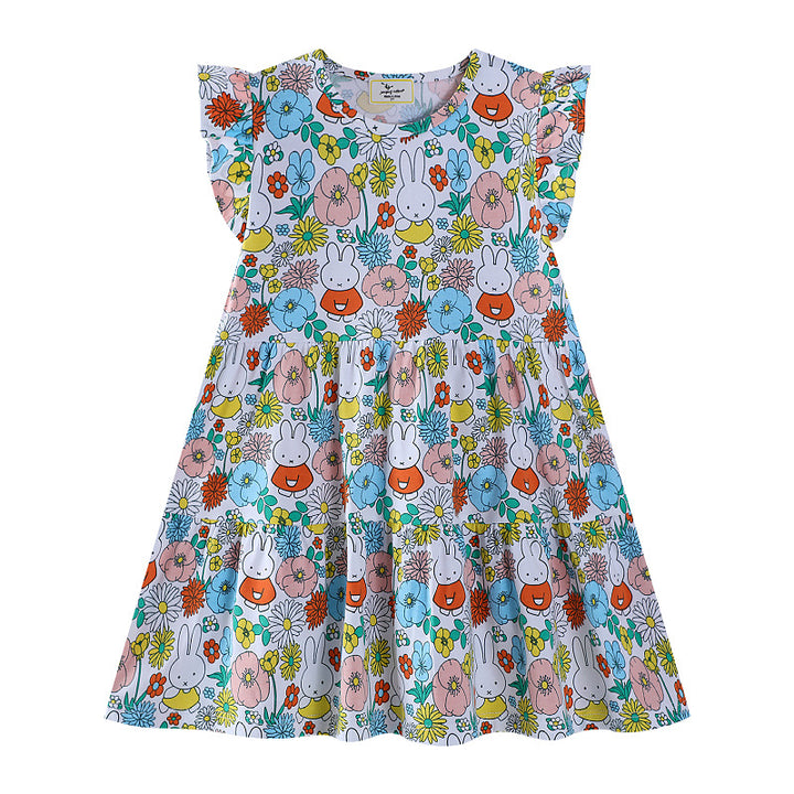 Mädchen Sommerkleid mit buntem Blumen- und Tierdesign Echo Archiv