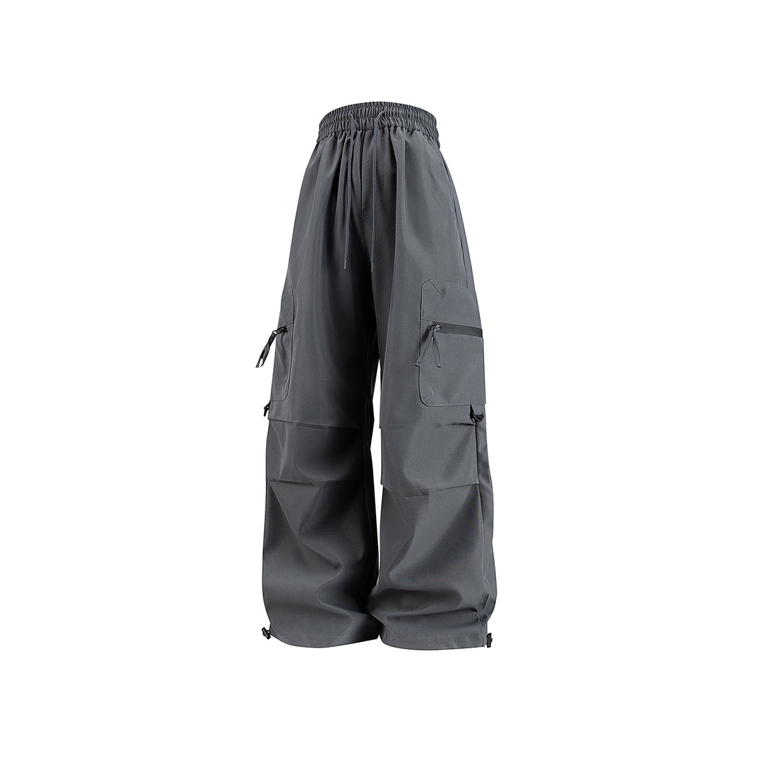 Damen Weite Cargo‑Schlaghose mit hohem Elastbund, Multitaschen und verstellbarem Saum Echo Archiv