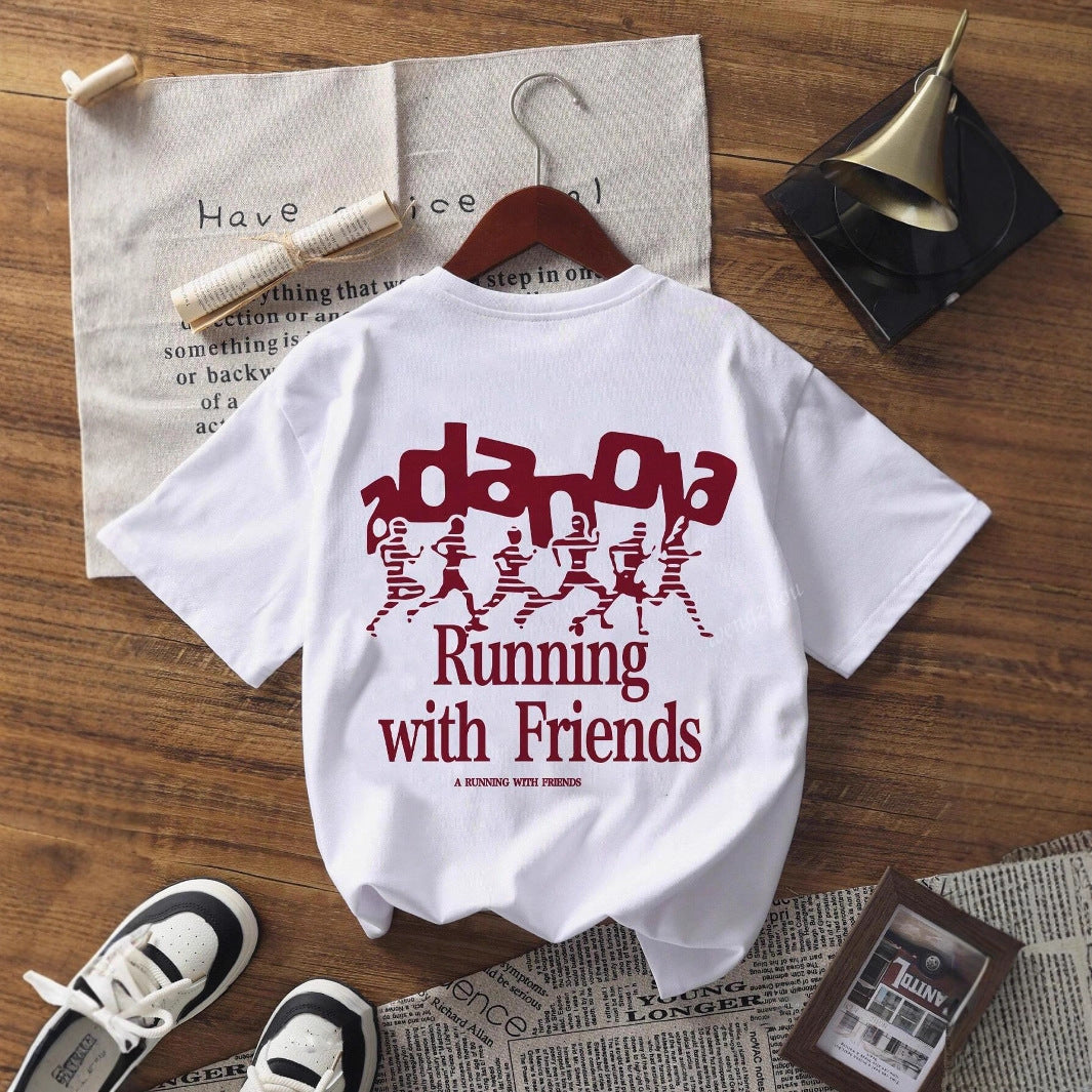 Damen Oversized T-Shirt mit kreativem Schriftzug und lässigem Schnitt Echo Archiv