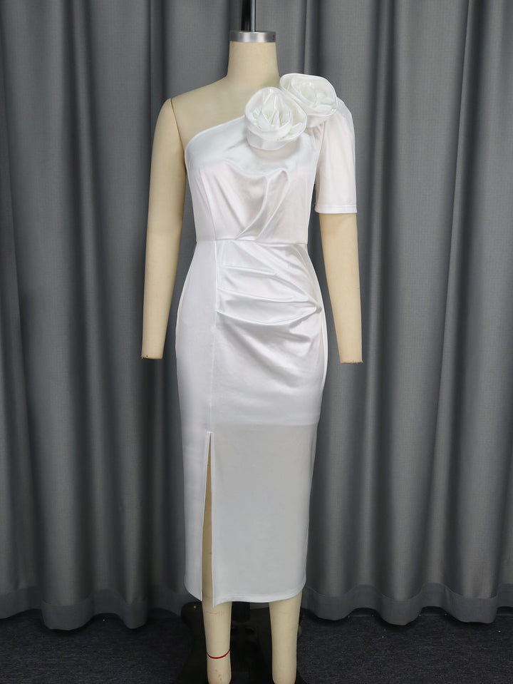 Damen Elegantes One-Shoulder Abendkleid mit zarten Blütenakzenten Echo Archiv