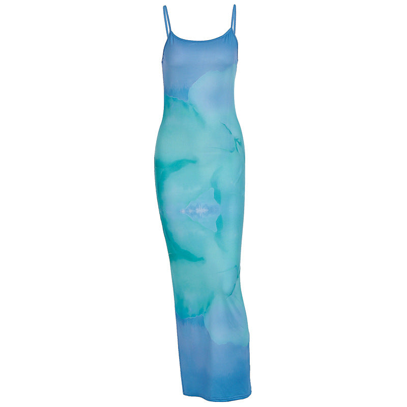 Damen Maxikleid im eleganten Fluid-Design mit feinen Spaghettiträgern Echo Archiv