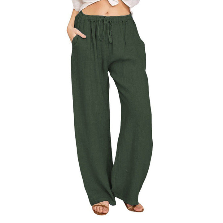 Damen nan weite Leinenhose mit elastischem Bund und Tunnelzug Echo Archiv