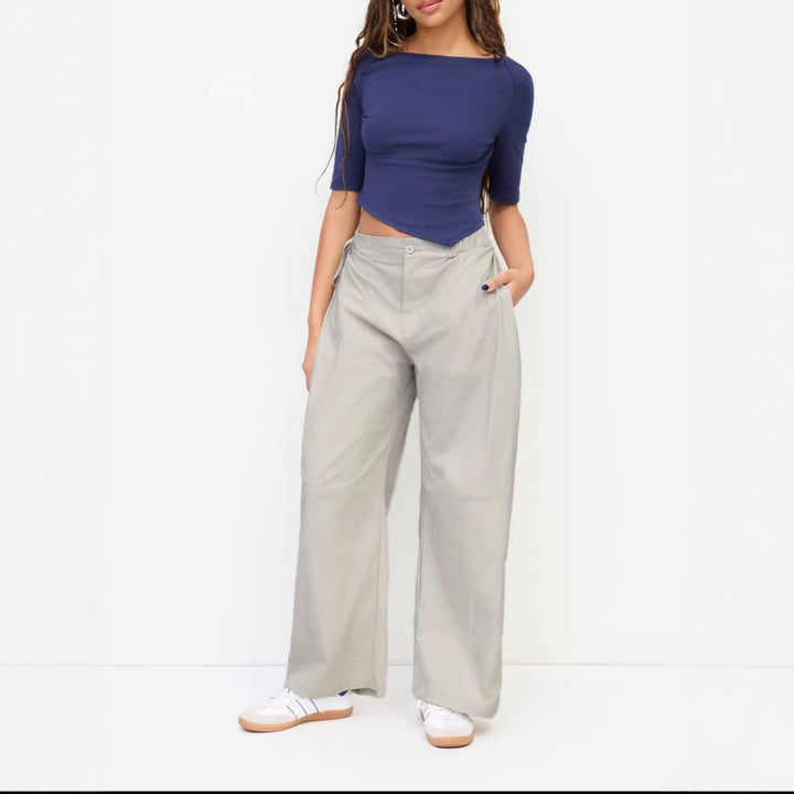 Damen lässige Culotte-Hose mit elastischem Bund und praktischen Seitentaschen Echo Archiv
