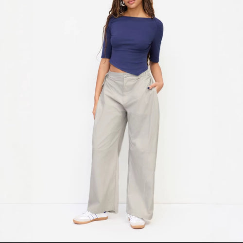 Damen lässige Culotte-Hose mit elastischem Bund und praktischen Seitentaschen Echo Archiv