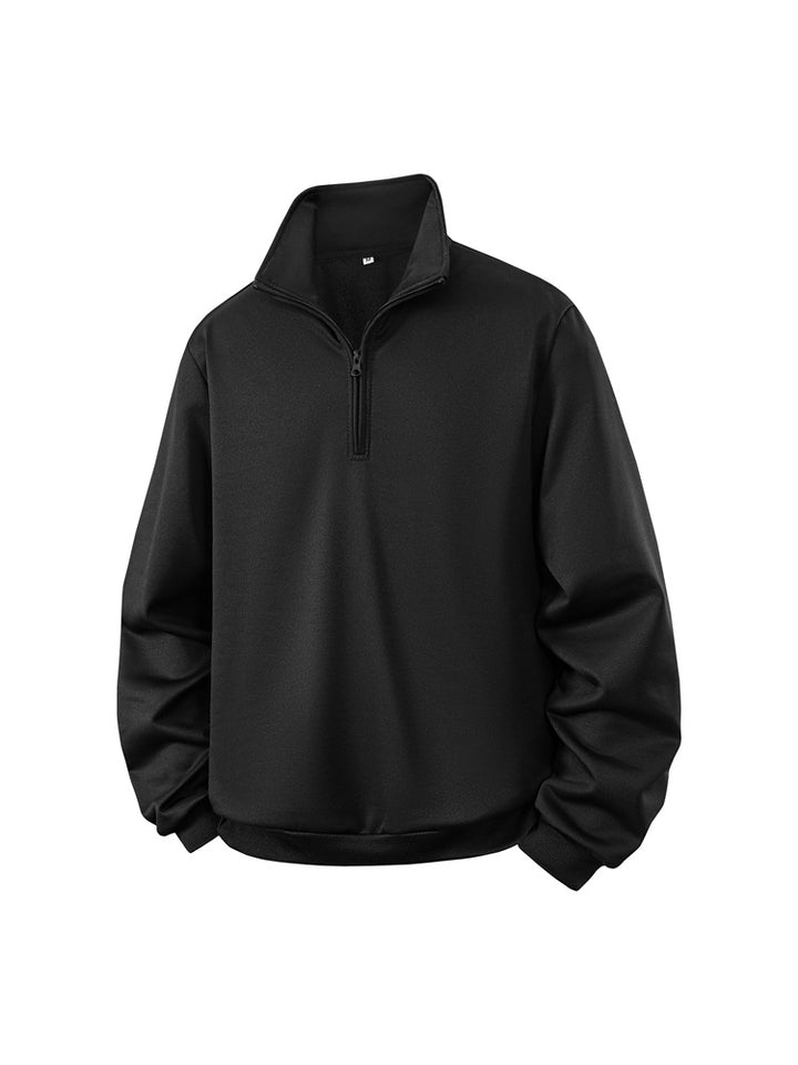 Herren Halbzip-Sweatshirt mit Stehkragen und Rippbündchen Echo Archiv