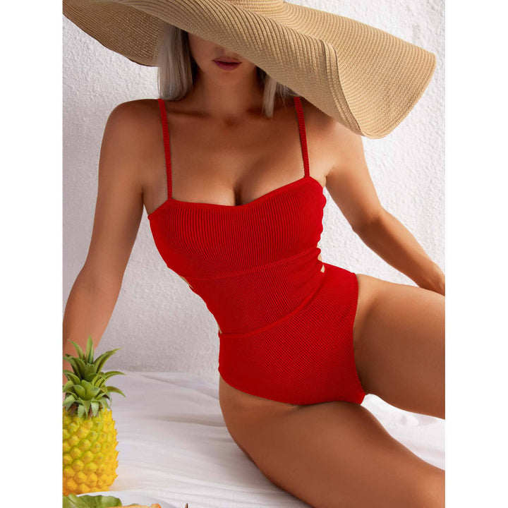Damen Einteiler Badeanzug mit elegantem Rippendesign und figurschmeichelnder Silhouette Echo Archiv