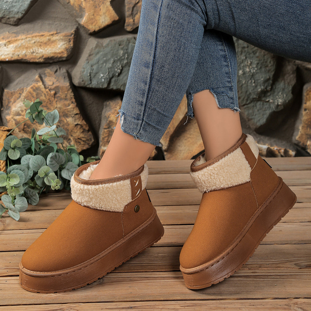 Damen Gefütterte Plateau‑Winterboots mit Teddyfutter und Slip‑On‑Schaft Echo Archiv