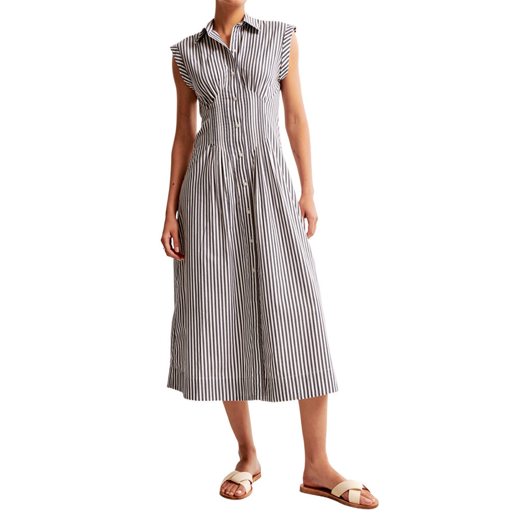 Damen Maxikleid mit Schulterklappen und klassischem Knopfverschluss Echo Archiv