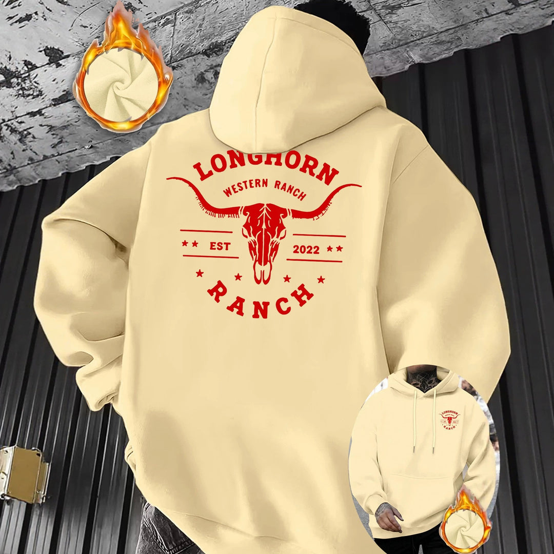 Herren Komfortabler Kapuzenpullover mit markantem Druck Echoarchiv