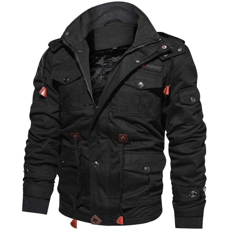 Herren nan gefütterte Utility-Feldjacke mit weichem Teddyfutter, integriertem Kragen, Kordelzugtaillierung und Mehrzwecktaschen Echo Archiv