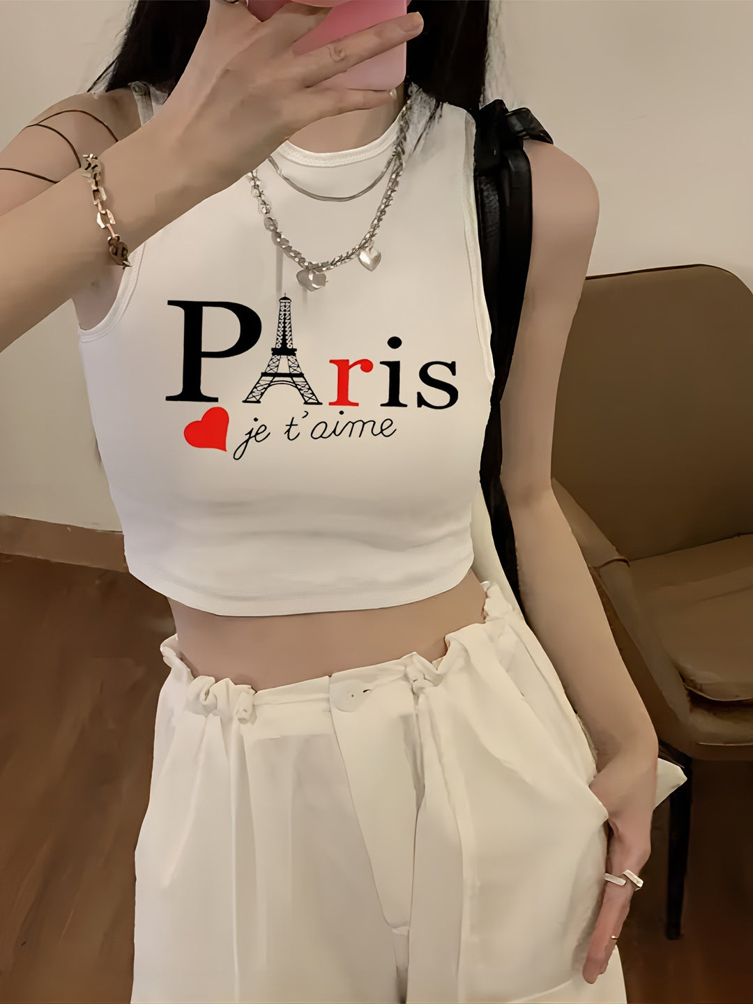 Damen Crop-Top mit kreativem Spruch und lässigem Schnitt Echo Archiv