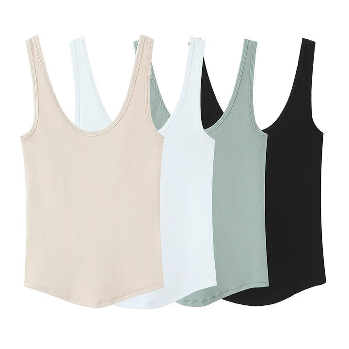 Damen hochwertiges Rippen-Top mit elegantem Rundhals und bequemer Passform Echo Archiv