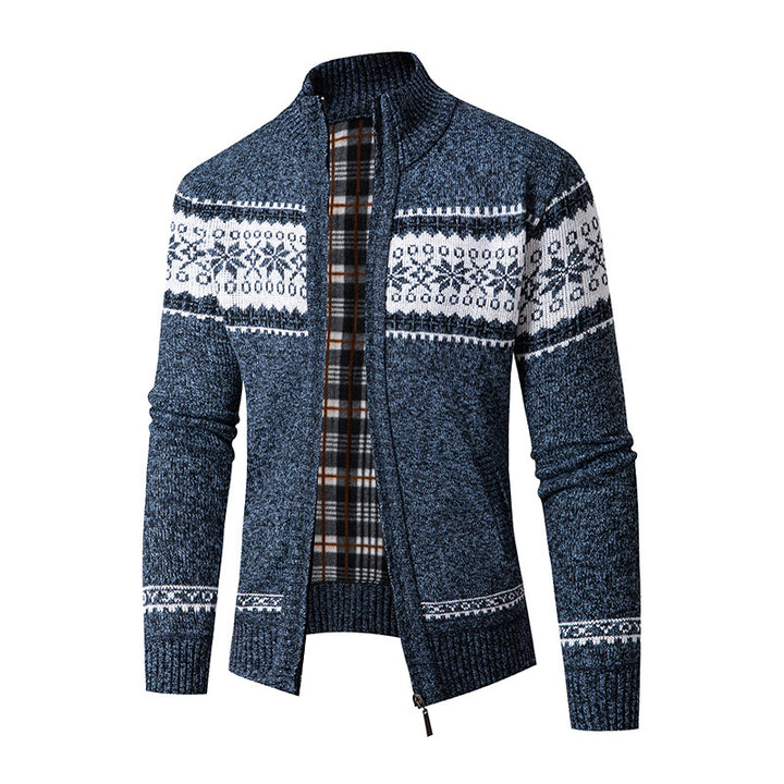 Herren Strickjacke mit hohem Kragen und modernem Zipper Echoarchiv