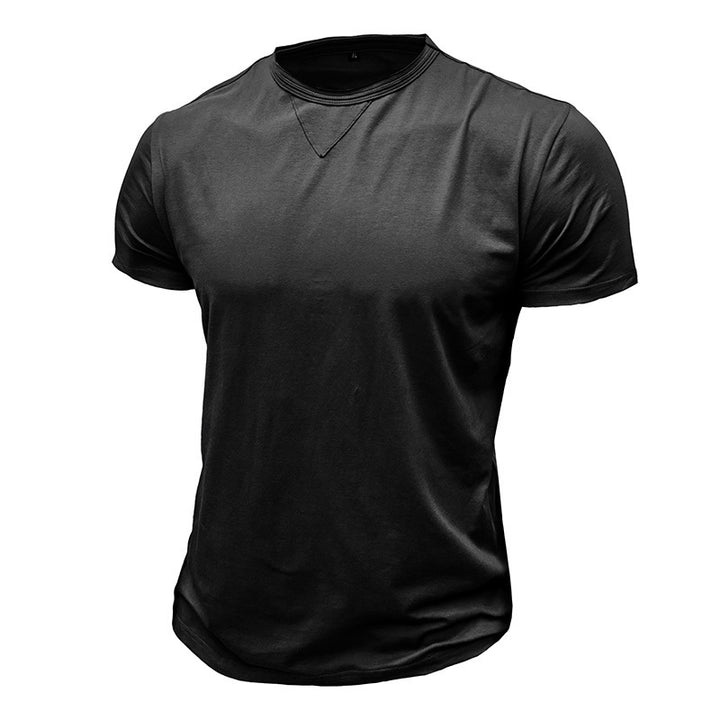 Herren Rundhals T-Shirt aus atmungsaktiver Baumwolle mit lässigem Schnitt Echoarchiv