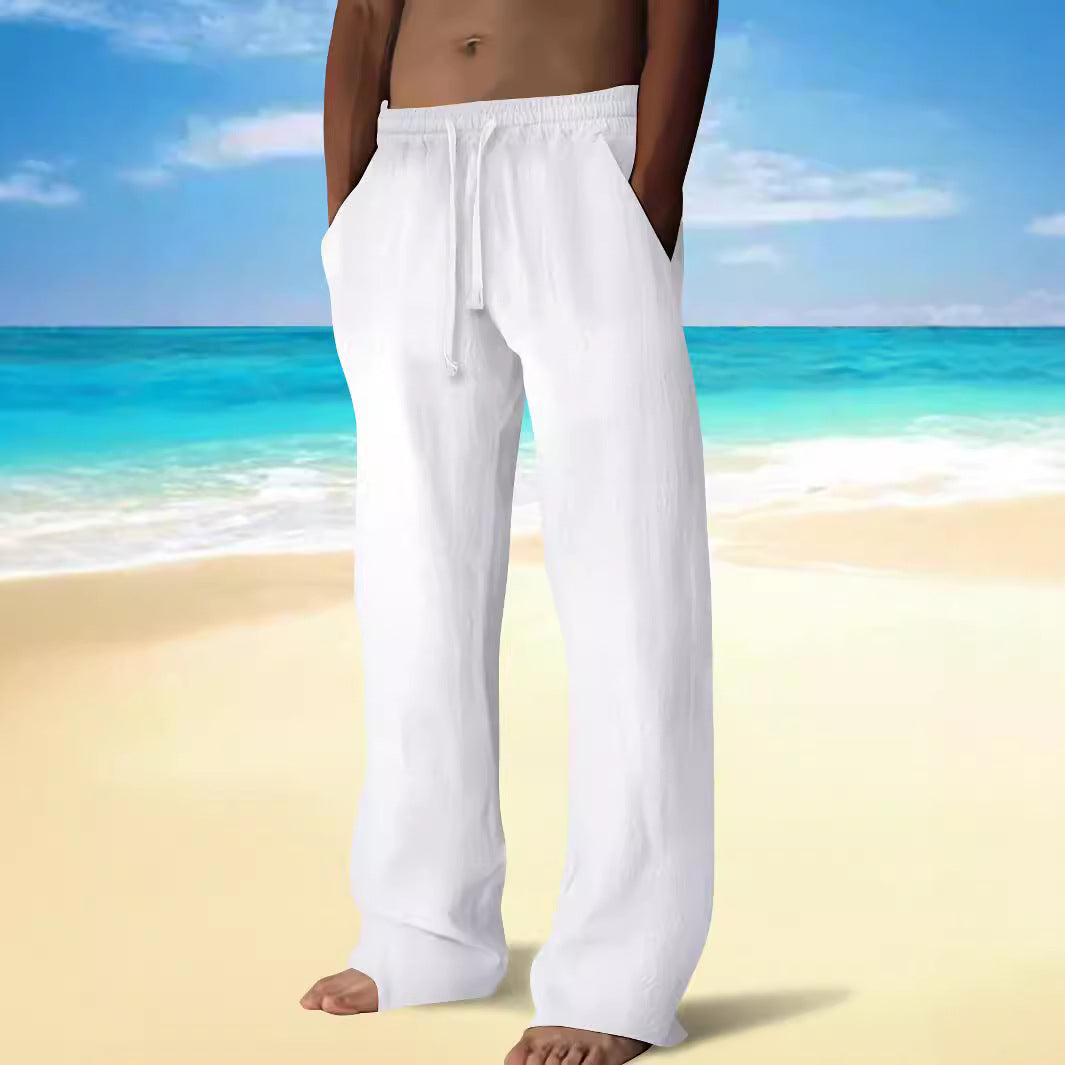 Herren bequeme Strandhose mit elastischem Bund und seitlichen Taschen Echoarchiv