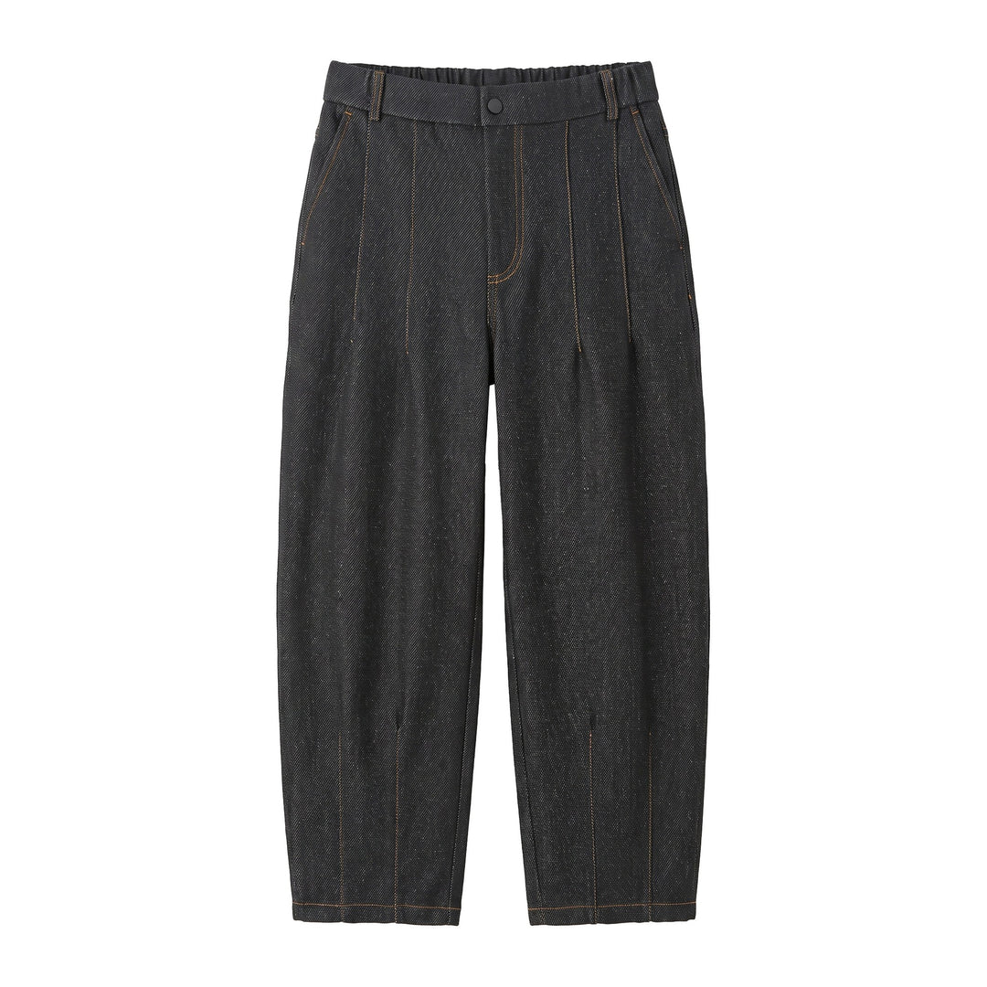Damen Hochtaillierte weite Culotte-Hose mit Bügelfalte und elastischem Rückenteil Echoarchiv