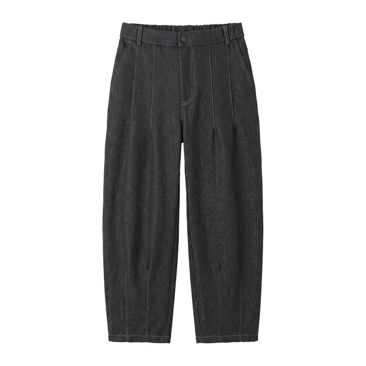 Damen Hochtaillierte weite Culotte-Hose mit Bügelfalte und elastischem Rückenteil Echoarchiv