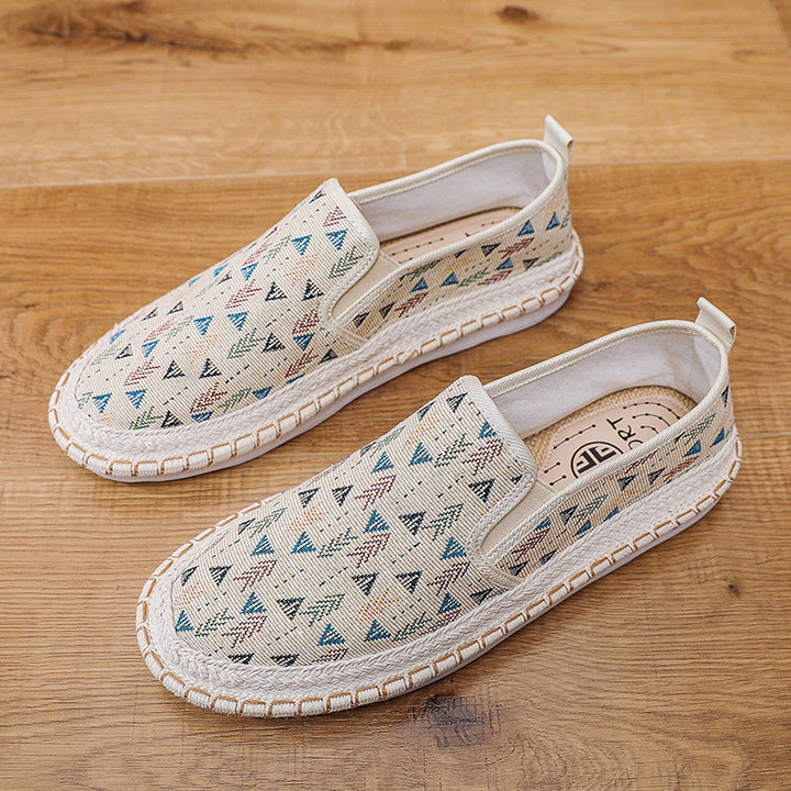 Damen Bequeme Slip-On Mokassins mit buntem Muster Echo Archiv