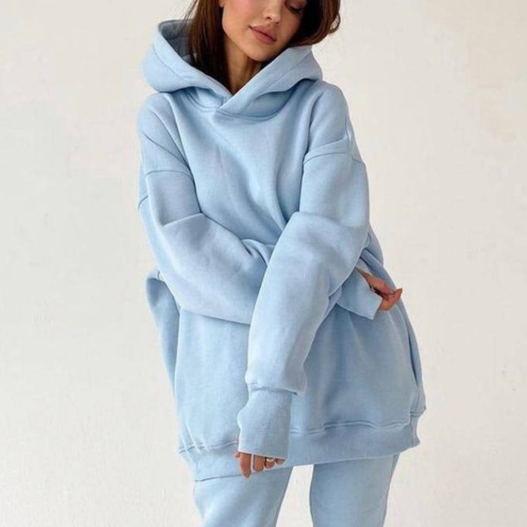 Damen nan oversized Kapuzen-Loungewear-Set mit extragroßer Kapuze und taillierter Jogginghose Echo Archiv