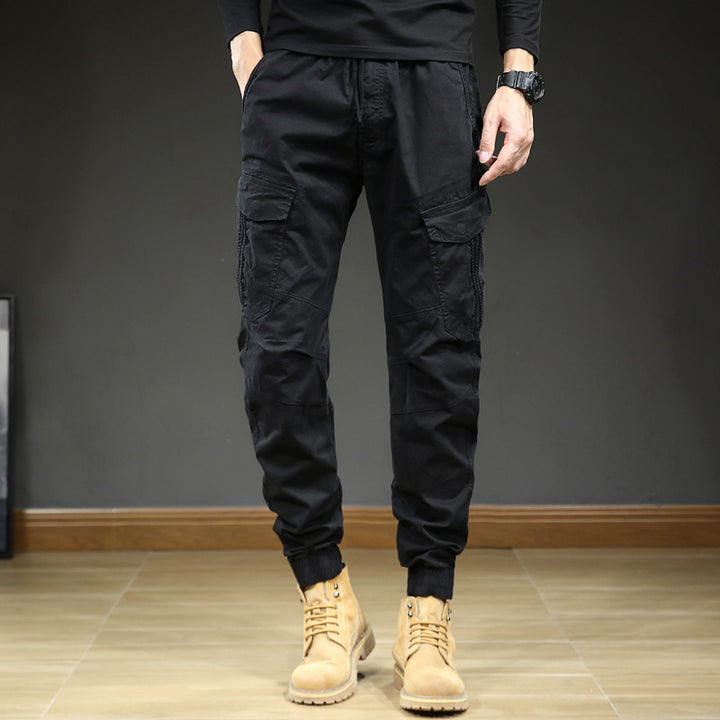 Herren Cargo-Joggerhose mit multifunktionalen Cargotaschen und elastischem Saum – Bravaro