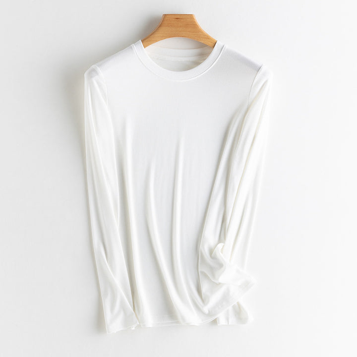 Damen Langarm-Feinrippshirt aus weichem Modal-Baumwollmix mit Rundhalsausschnitt Echo Archiv