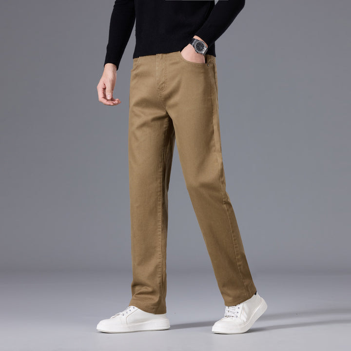 Herren Entspannte Baumwoll-Twill-Chinohose mit geradem Bein Echo Archiv