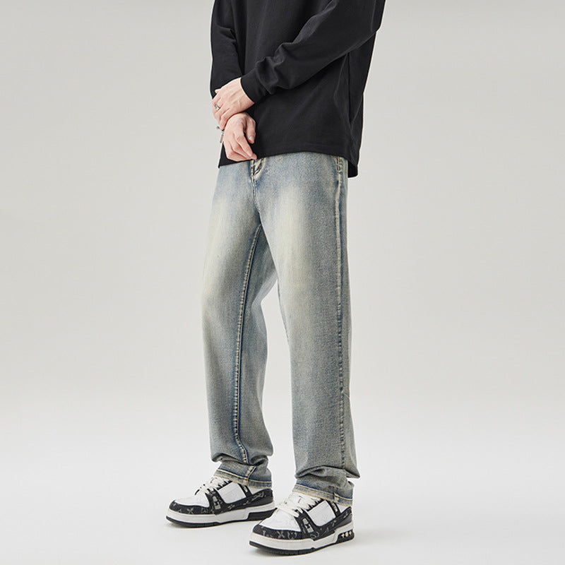 Herren Gerade geschnittene Vintage-Denim-Jeans mit entspanntem Sitz und verwaschenem Finish Echo Archiv