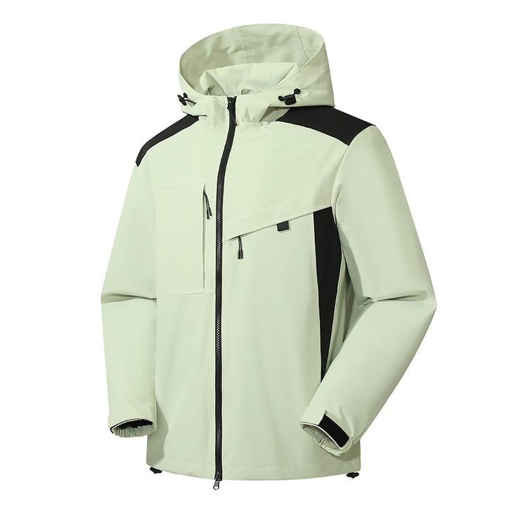 Herren technische Softshelljacke mit Kapuze, diagonalem Brustfach und Multifach-Reißverschlusstaschen Echo Archiv