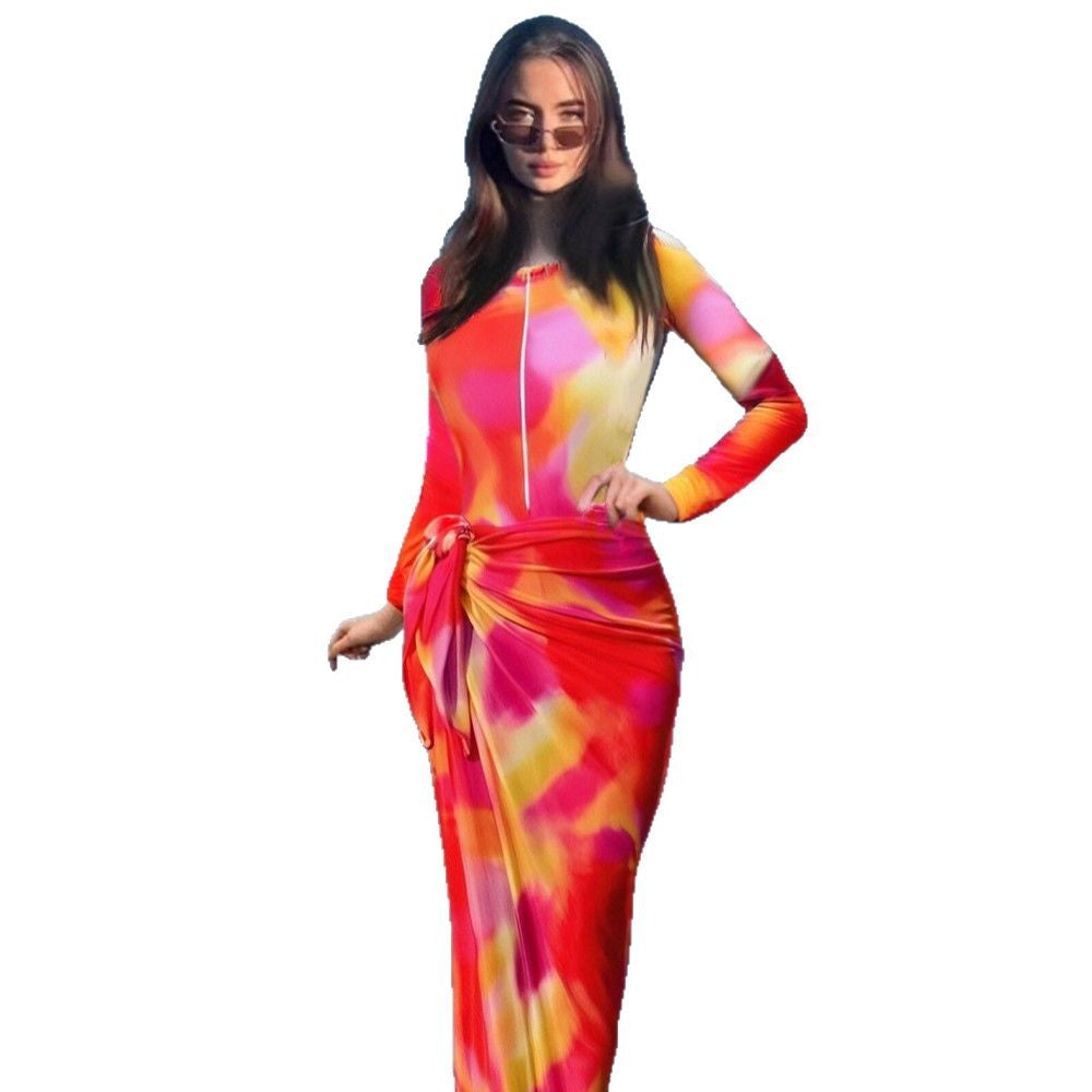 Damen Modischer UV-Schutz-Schwimmanzug mit Wickeldetail Echo Archiv