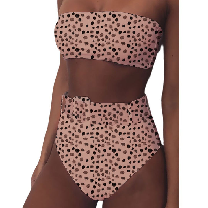 Damen Hoch tailliertes Bikini-Set mit bandeau Oberteil Echo Archiv