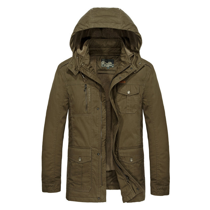 Herren gefütterter Field-Parka mit Kapuze und Multifunktions-Taschen – Taviero
