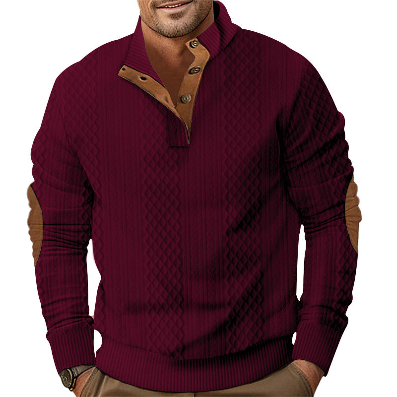 Herren modischer Strickpullover mit modernem Knopfdesign und strukturiertem Gewebe Echoarchiv