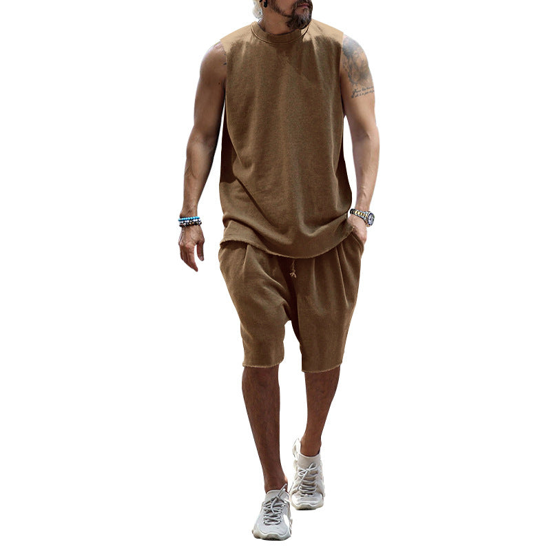 Herren sportliches Tanktop und Shorts-Set aus hochwertigem Baumwollmix Echoarchiv