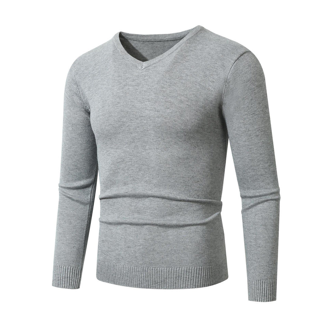 Herren eleganter V-Ausschnitt Pullover aus hochwertigem Feinstrick Echoarchiv