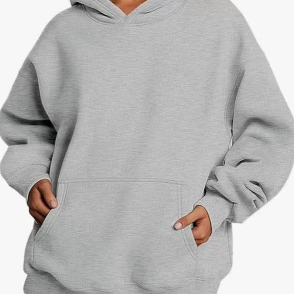 Damen nan extralanger Oversize-Kapuzenpullover im Boxy-Schnitt mit Kängurutasche und geripptem Abschluss Echo Archiv