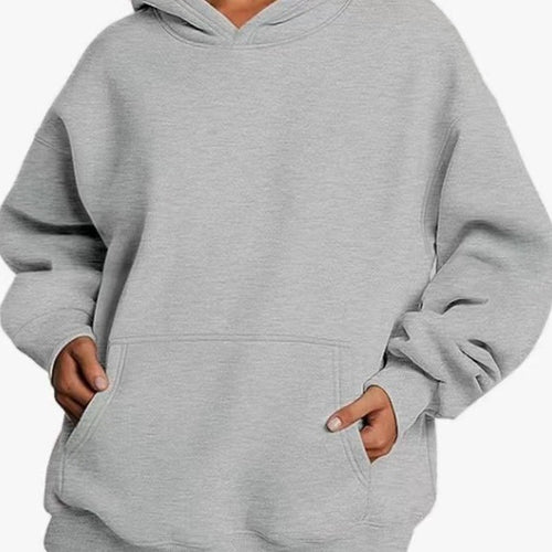 Damen nan extralanger Oversize-Kapuzenpullover im Boxy-Schnitt mit Kängurutasche und geripptem Abschluss Echo Archiv