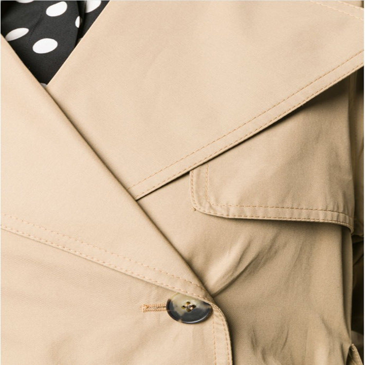 Damen Midilanger Trenchcoat im A‑Linien‑Schnitt mit Taillengürtel und Epauletten Echoarchiv