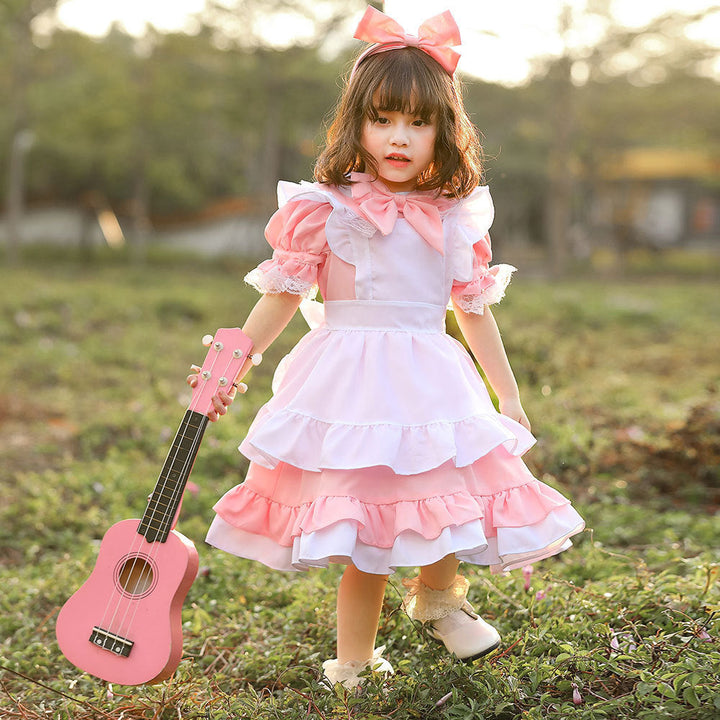 Mädchen niedliches Märchenhaftes Kleid mit Rüschen und Schleifen Echo Archiv