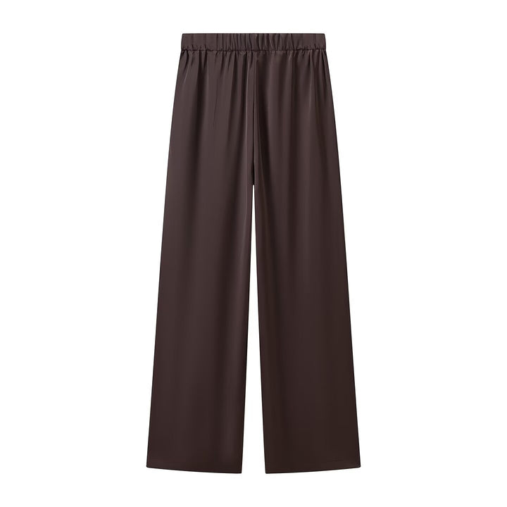 Damen Weite Palazzo-Hose mit Elastikbund und fließender Satinoptik Echo Archiv