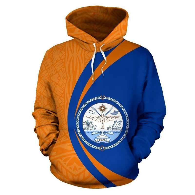 Damen Kreativer Kapuzenpullover mit auffälligem grafischen Design Echoarchiv