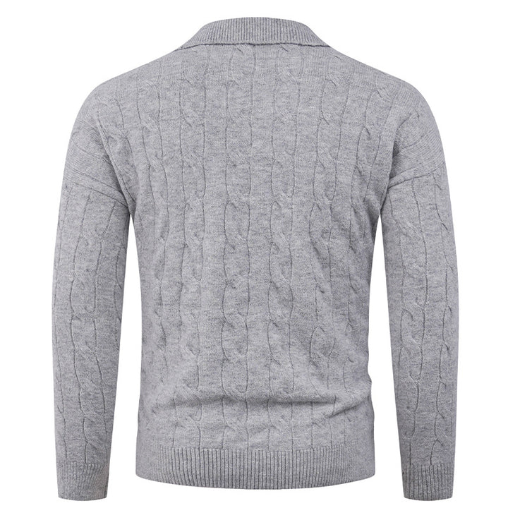 Herren eleganter Strickpullover mit modernem Zopfmuster Echoarchiv